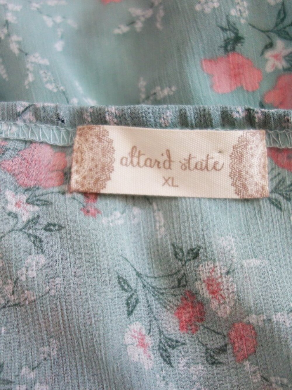Altar’d State Floral Tiered Mini Dress Sage Floral (XL) NWT! - Picture 9 of 13